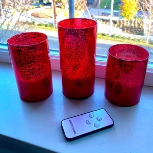 Winter Lane Mercury Glass LED candles